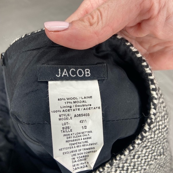 Jacob tweed  Aline black and white, lined skirt. Size 1/2 - Picture 10 of 12